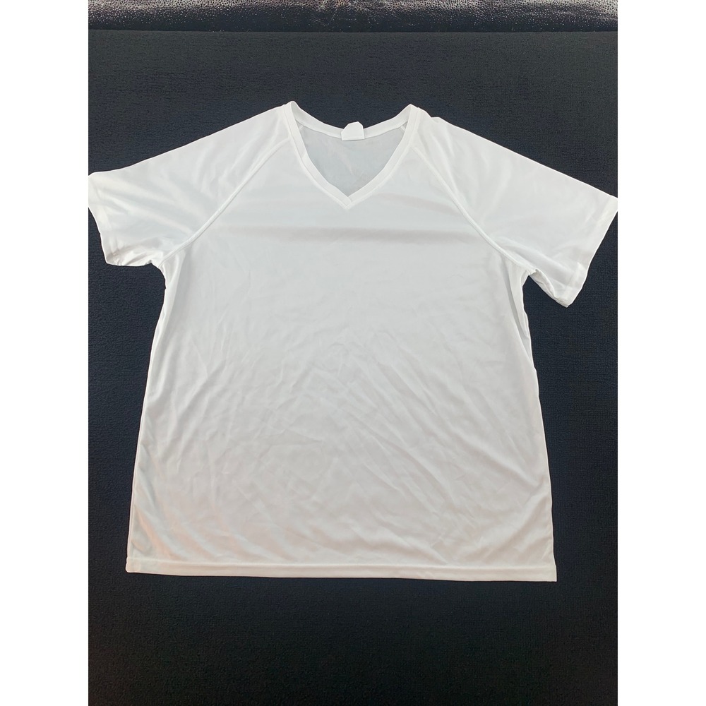 Augusta Sportswear Ladies XL White V Neck Short Sleeve Polyester T Shirt